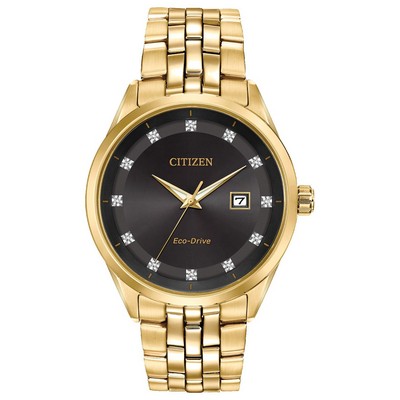Citizen® Men's Corso Eco-Drive Watch W/ Gold-Tone Stainless Steel & Black Dial