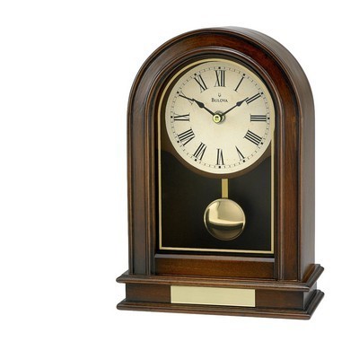 Bulova® Hardwick Walnut Tabletop Clock